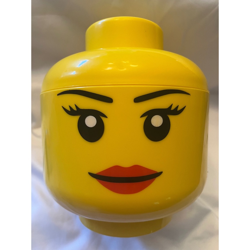 Lego Storage Container Girl Head 7" Yellow Case